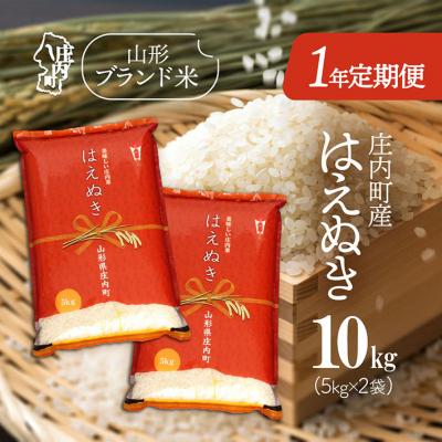 ふるさと納税 庄内町 &lt;11月中旬開始&gt;庄内米1年定期便! はえぬき10kg(入金期限:2025.10.25)