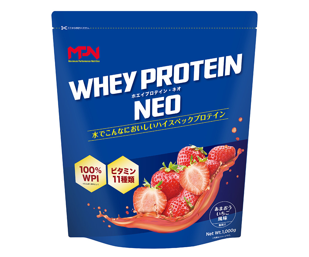 WPI ホエイ プロテイン MPN サプリメント  WHEY PROTEIN NEO (ホエイプロテイン・ネオ)あまおういちご風味 １キロ 【プロテイン おすすめ  高品質  補助  美味しい おいし