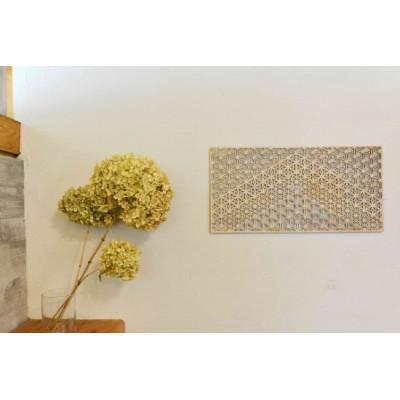 ふるさと納税 智頭町 智頭杉のウォールアートパネル ー組子模様ー　山_四角　Mサイズ |  | 01