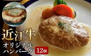 【ふるさと納税】 【近江牛 オリジナルハンバーグ1.8kg(12個)】 肉 牛肉 ハンバーグ 冷凍 ブランド牛 三大和牛 和牛 黒毛和牛 冷凍食品 お弁当 おかず お惣菜 滋賀県 竜王