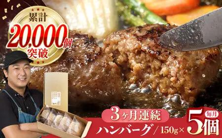 【全3回定期便】ハンバーグ 5個入 ふわとろハンバーグ ご自宅用 簡易包装 [YF10] 
