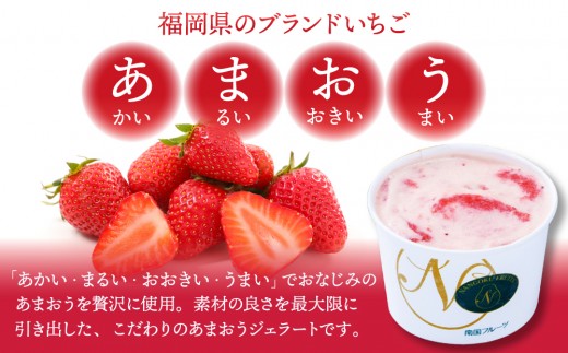 ＜定期便・全12回＞福岡産 あまおう ジェラート 100ml×6個 | いちご 濃厚 果汁 高級 アイス デザート スイーツ