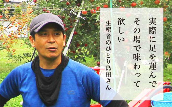 島田さんは、収穫の終わる12月から翌年に向けて剪定作業を始めます。りんごは他の果樹に比べ、手入れが大変で手間もかかるそうです。