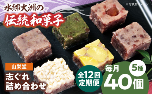 志ぐれ【全12回定期便】和菓子 山栄堂の志ぐれ詰め合わせＡセット（2箱） 定期便 郷土菓子 食べ比べ 栗 柚子 もちもち 小豆 生菓子 そぼろあん あんこ 美味しい おいしい 甘いもの 老舗の味 愛媛県大洲市/大洲市物産協会[AGBM055] おやつ おかし お菓子 和菓子 スイーツ デザート お茶菓子 茶菓子 ティータイム 銘菓 名産品 お土産 しぐれ おすすめ 人気 お取り寄せ 送料無料