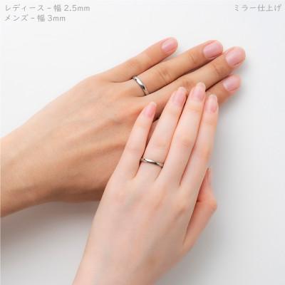 ふるさと納税 弥彦村 【セミオーダー】純チタン甲丸リング・ペア |  | 01