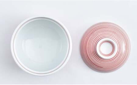 有田焼 かわいい千筋ミニ小蓋物 赤青 ペア【まるぶん】食器 うつわ 茶碗蒸し碗 蓋物 可愛い かわいい aw104