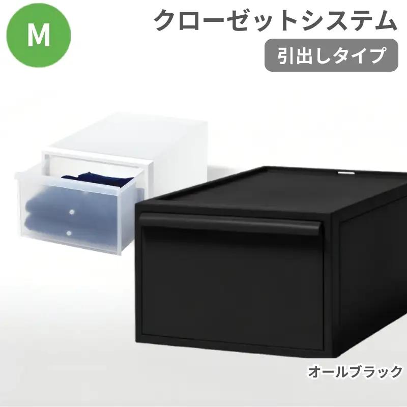 クローゼットシステム 引出しタイプM　CS-D2 (7色からお好きなカラーが選べる)  ／ オールブラック  収納 ライクイット like-it 奈良県 葛城市【like097-4A】