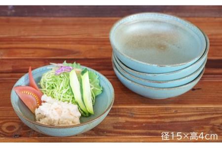 【波佐見焼】ブロンズ ボウル 5枚セット ブルー 食器 皿 【藍染窯】 [JC13]  波佐見焼