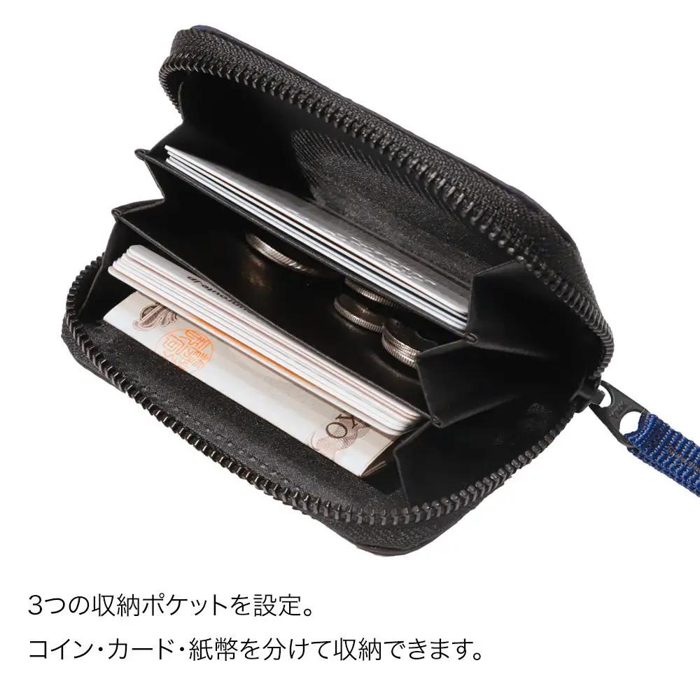 FUKUNARY コインパース コインケース カードケース コンパクト ネイビー MA-1テイスト ナイロン ツイル メンズ レディース ミリタリー調 おしゃれ 日本製 広島市 フクナリー F024