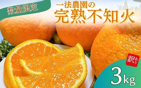 一法農園の完熟不知火 ご家庭用 ちょこっと訳あり L-3Lサイズ 3kg【2026年2月上旬～3月下旬までに順次発送】 / みかん ミカン 蜜柑 不知火 デコポン 【mkz015】