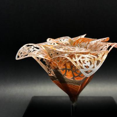 ふるさと納税 茅野市 西陣織×立体切り絵・バラ |  | 01