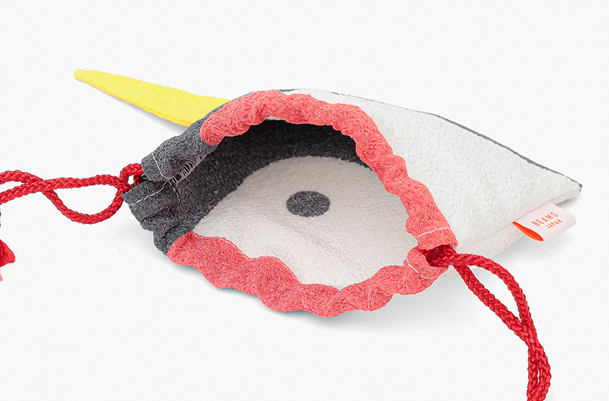 【BEAMS JAPAN】 COCHAE ちりめん巾着 鶴 舞鶴限定商品 