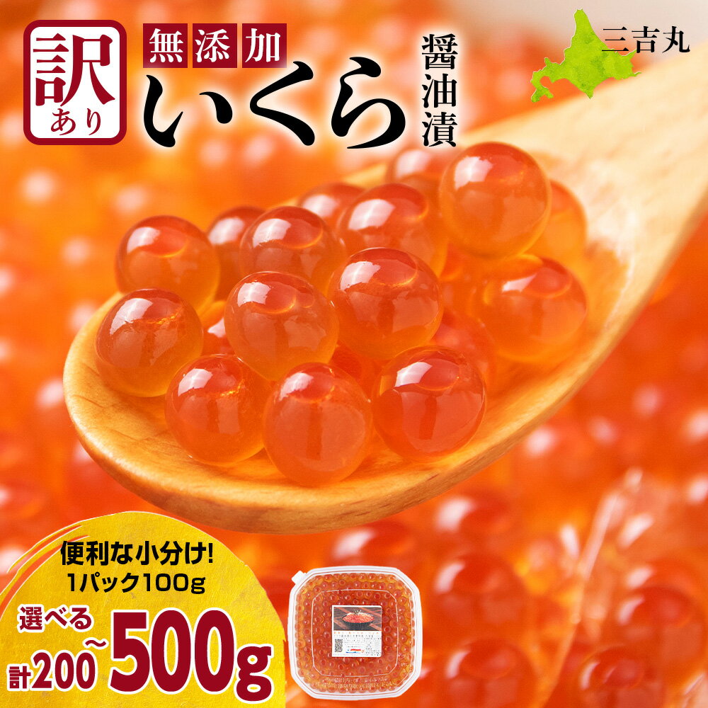 【ふるさと納税】【訳あり】自家製！イクラの醤油漬け 選べる300g〜500g 1パック100g 選べる発送月 いくら 醤油漬け 北海道 小分けいくら イクラ 魚卵 醤油漬け しょうゆ漬 海産物 北海道ふるさと納税 白老 ふるさと納税 北海道