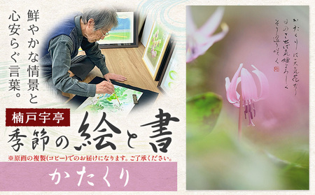 季節の 絵 と 書 かたくり 絵 楠戸宇亭