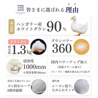 ふるさと納税 亀岡市 羽毛布団 本掛け カバー付(ブルー)ハンガリーダウン90% シングル パウダーグレー アクア |  | 01