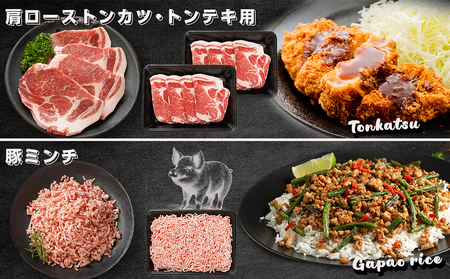 「宮崎SPF豚」肉肉バラエティ2.6kgセット_MJ-K901_(都城市) 宮崎県産豚 小間切れ ロース 肩ローススライス バラ トンカツ トンテキ ミンチ