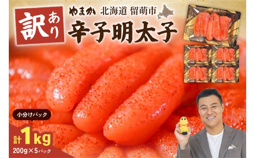 訳あり 辛子明太子 1kg（200g×5セット） やまか 低温熟成 明太子 小分け 大容量