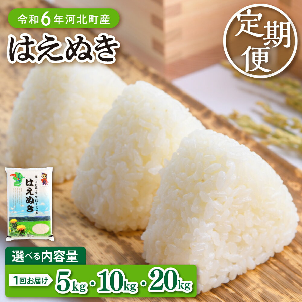 【ふるさと納税】【 新米 定期便 : 毎月 / 隔月】 はえぬき (選べる容量 : 5kg 10kg 20kg | 配送時期 が選べる : 10月～6月) 山形県産 令和7年産 2025年 米 山形 お米 白米 精米 ブランド米 5キロ 10キロ 20キロ 定期 お取り寄せ 国産 送料無料 山形県 河北町