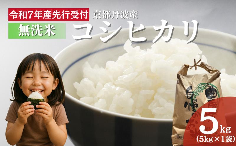 【無洗米】令和7年産 新米予約 コシヒカリ 5kg 【 お米 米 コメ 精米 南丹市 】