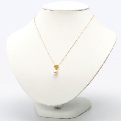 ふるさと納税 長崎市 あこや真珠(約8mm珠)透かし模様ペンダントB/K18イエローゴールド |  | 02