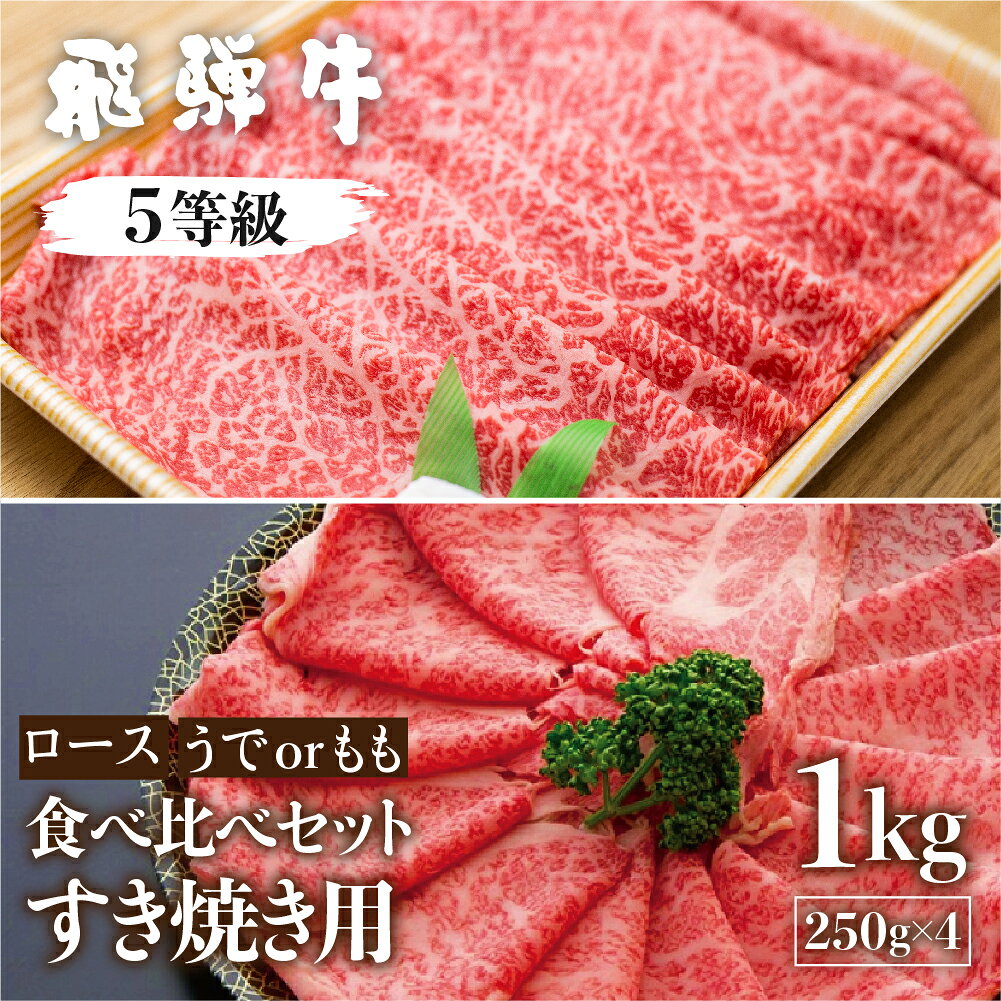 【ふるさと納税】 飛騨牛ロース・うでもも食べ比べセット 計1kg (250g×4)すき焼き用 国産牛 国産 牛肉 肉 厳選 熟成 贈答用 肉の沖村 飛騨市