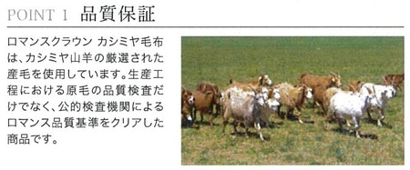 『ロマンスクラウン』 カシミヤ100%毛布（毛羽部分） ベージュ ダブル　30207114