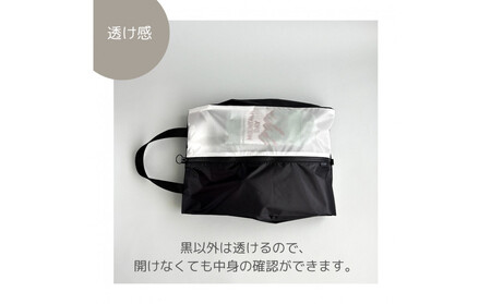 【Mサイズ・白】軽量ナイロンシューズケース　着替えポーチ　上靴袋