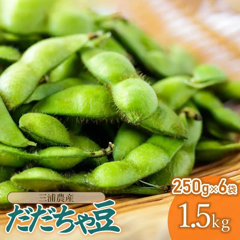 【令和8年産先行予約】 山形県鶴岡産 だだちゃ豆　約1.5kg（250g×6袋） 枝豆　三浦農産