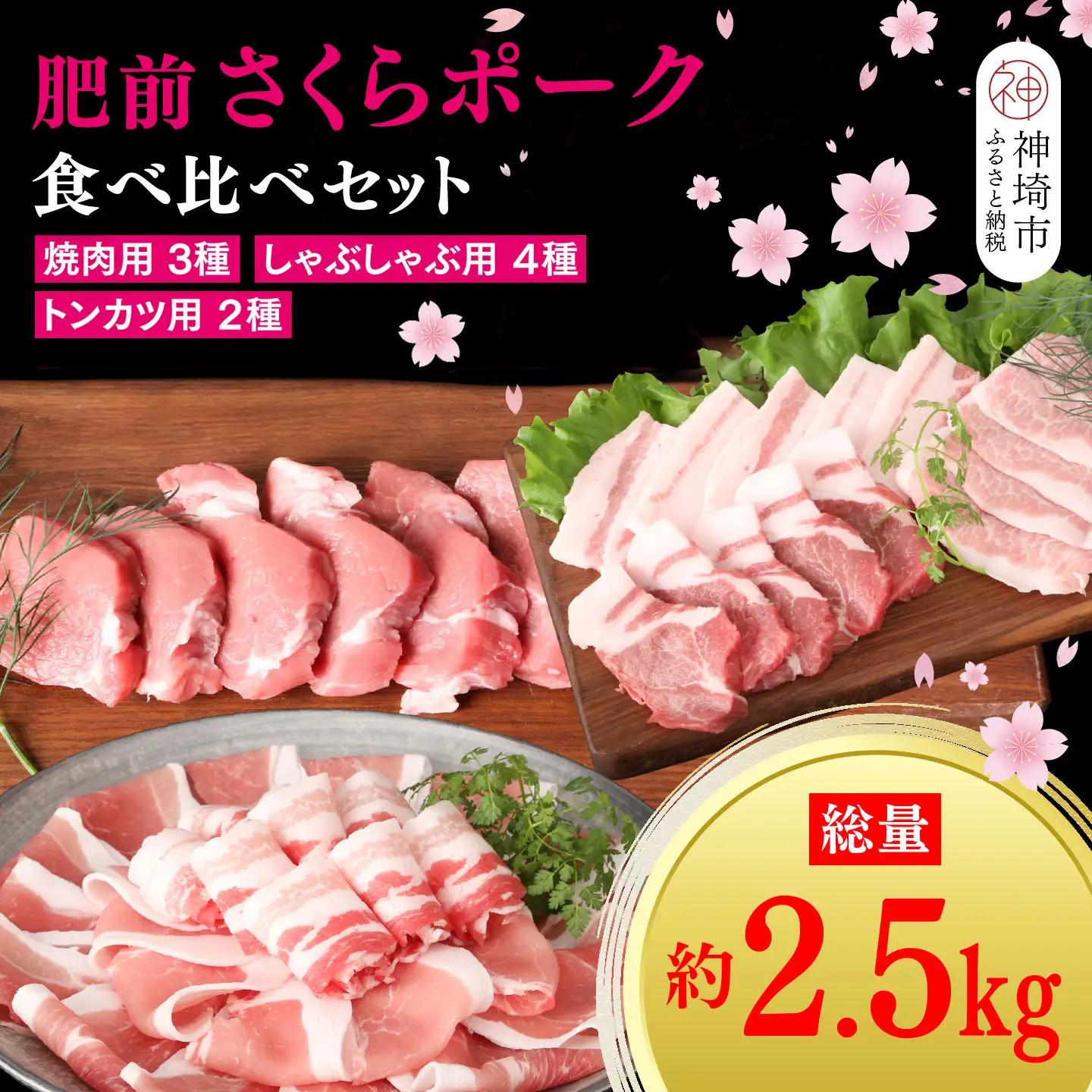 【数量限定】肥前さくらポーク 食べ比べセット 2.5kg(H107119)					