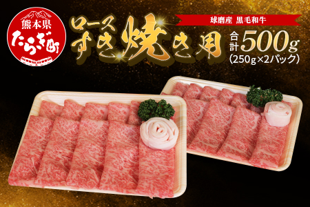 【順次発送】球磨産 黒毛和牛 ロース すき焼き用 500g（250g×2パック）【 黒毛和牛ロースすき焼き 人気黒毛和牛ロースすき焼き 和牛すき焼き すき焼きセット ロースすき焼き 牛肉 すき焼き すきやき ロース やわらか 小分け 和牛 】 011-0063