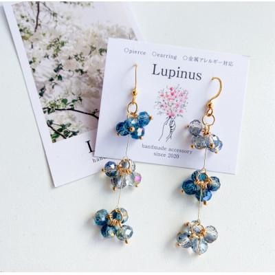 ふるさと納税 小山市 サージカルステンレス金属アレルギー対応 フックピアス・ブルーカラー