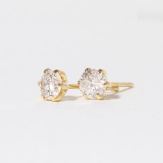 K18　一粒天然ダイヤモンド　スタッドピアス　0.40ct　5pe040