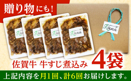 【全6回定期便】佐賀牛 牛すじ煮込み 4袋セット 【創作キッチンRana】[HCK022]