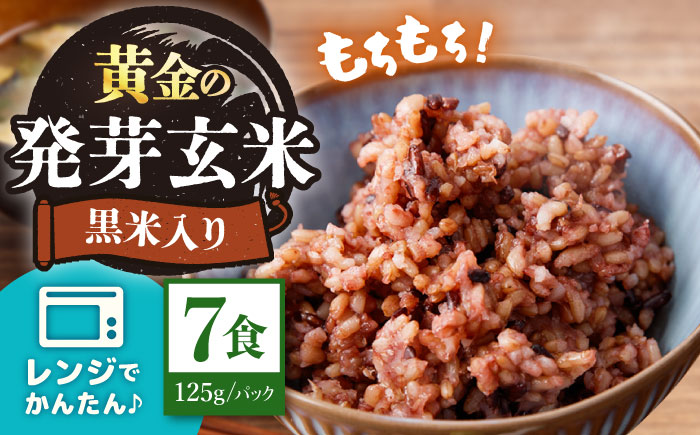 【生活応援】【農家のこだわり米】黄金の発芽 玄米 黒米入り パックご飯 125g×7食＜AgriBaseさいかい＞[CGV001]