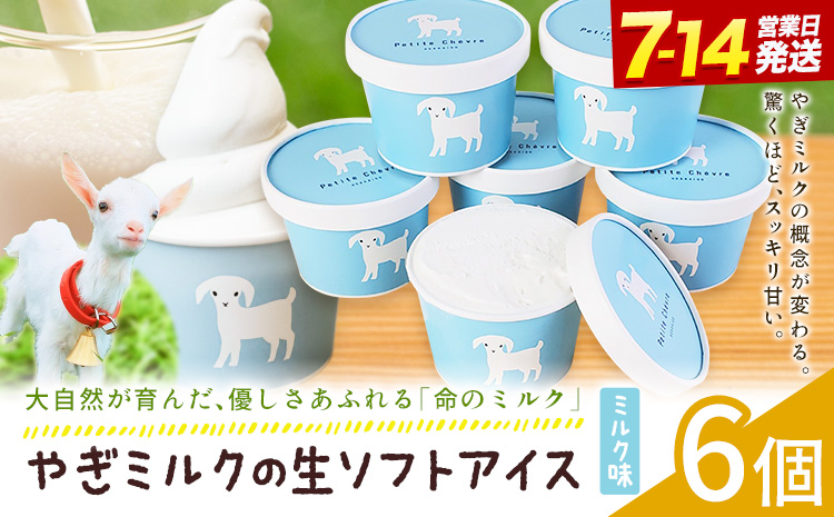 アイス ミルク やぎミルクの生ソフトアイス ミルク味 130ml 6個 《90日以内に出荷予定(土日祝除く)》 プティ・シェーヴル北海道 北海道 日高町 お菓子 スイーツ やぎ---hohdk_pch