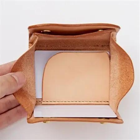 【ちっこくても使い易いミニ財布no.3】左利き用生成り手縫い　多機能Boxタイプ　使うほどに飴色に…【1692341】