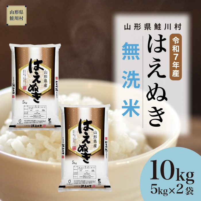 ＜令和7年産米＞ はえぬき 【無洗米】 10kg （5kg×2袋） 《配送時期指定可》