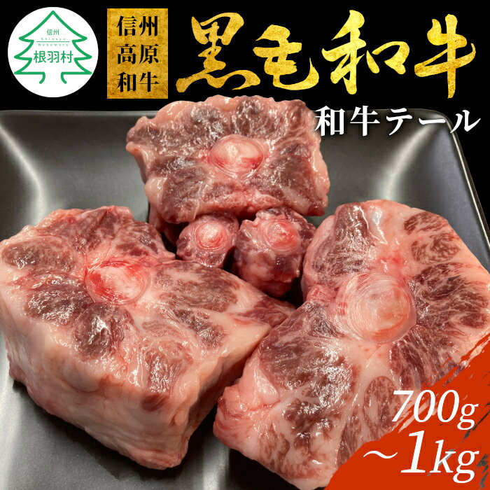 【ふるさと納税】大人気につき最短12月発送★信州高原和牛 国産黒毛和牛のテール (約700g〜1kg）希少部位 牛テール コラーゲン スープ テールスープ 国産 黒毛和牛 国産牛