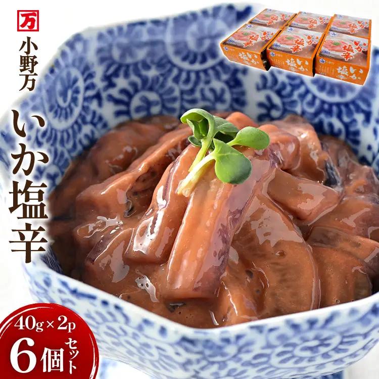 いか塩辛 40g×2P 6個セット 