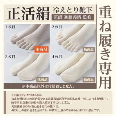 正活絹 冷えとり靴下 シルク5本指 4足セット(Mサイズ)【1584065】