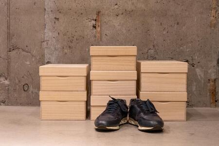 桐のシューケース　浅型