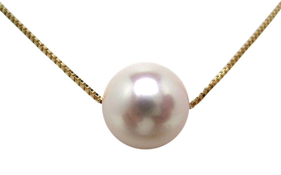 真珠 アクセサリー ネックレス ペンダント パール 8.5ミリ ～ 9ミリ K18 ゴールド 三重県 伊勢志摩 志摩 ジュエリー ギフト プレゼント 冠婚葬祭 入学式 卒業式 結婚式 母の日 バレンタイン ホワイトデー アコヤ真珠 本真珠 / 老舗の真珠専門店・花珠クラス・アコヤ本真珠スルーペンダント