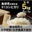 【ふるさと納税】【栽培期間中化学肥料・化学農薬不使用】令和6年産R1米コシヒカリ5kg(玄米)【1448680】