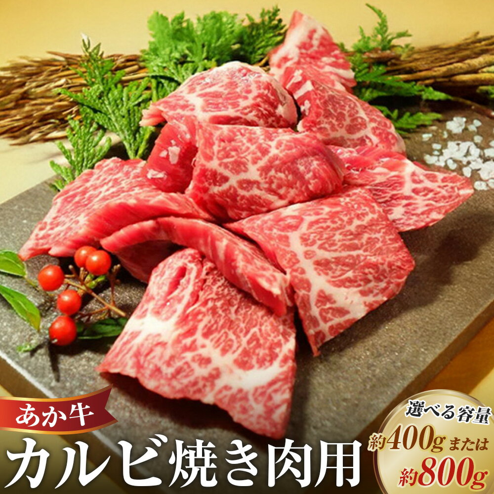 【ふるさと納税】＜選べる容量＞あか牛 カルビ 焼き肉用 計400g 計800g 牛バラ 焼肉 BBQ バラ肉 熊本和牛あか牛 肉 お肉 牛肉 赤牛 国産牛 和牛 国産 冷凍 熊本県 水上村 送料無料