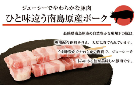 【3回定期便】国産 焼き鳥セット 豚バラ 30本 / やきとり ヤキトリ 焼鳥 串セット 国産 冷凍 小分け / 南島原市 / ふるさと企画[SBA090]