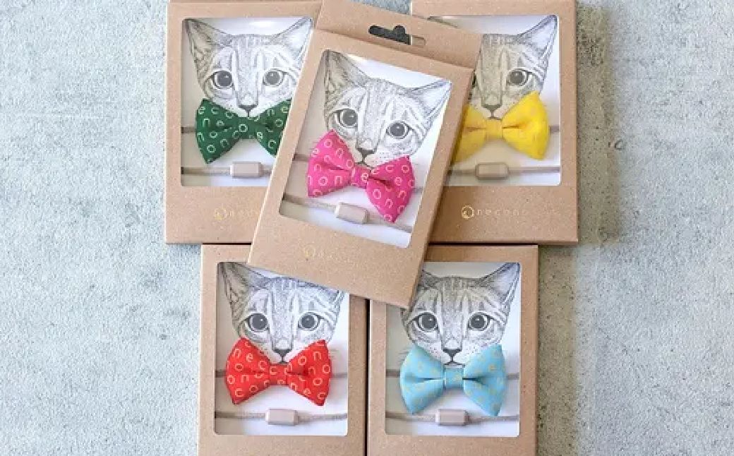 necono - ボウタイ - 【ミモザイエロー】 | 猫の首輪 ねこの首輪 ペット用品 ペットグッズ  おしゃれ リボン ねこ用首輪 猫用品 ネコ ねこ ねこちゃん 手作り ハンドメイド 手作り 埼