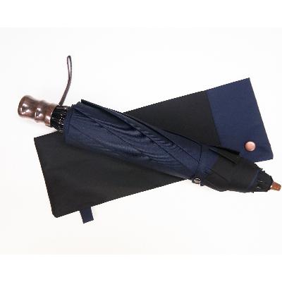 ふるさと納税 都留市 【数量限定】小宮商店 橘 雨晴兼用折りたたみ傘　60cm ブラック×ブルー |  | 01