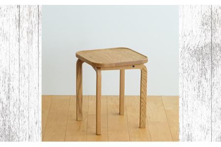 No.627-10 府中市の家具 COCCO Stool　オーク　生地：マリンブルー