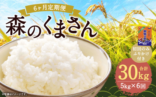 【6回定期便】森のくまさん 5kg (初回 ご飯の友 付き) 計30kg 熊本 米 ふりかけ 御飯の友