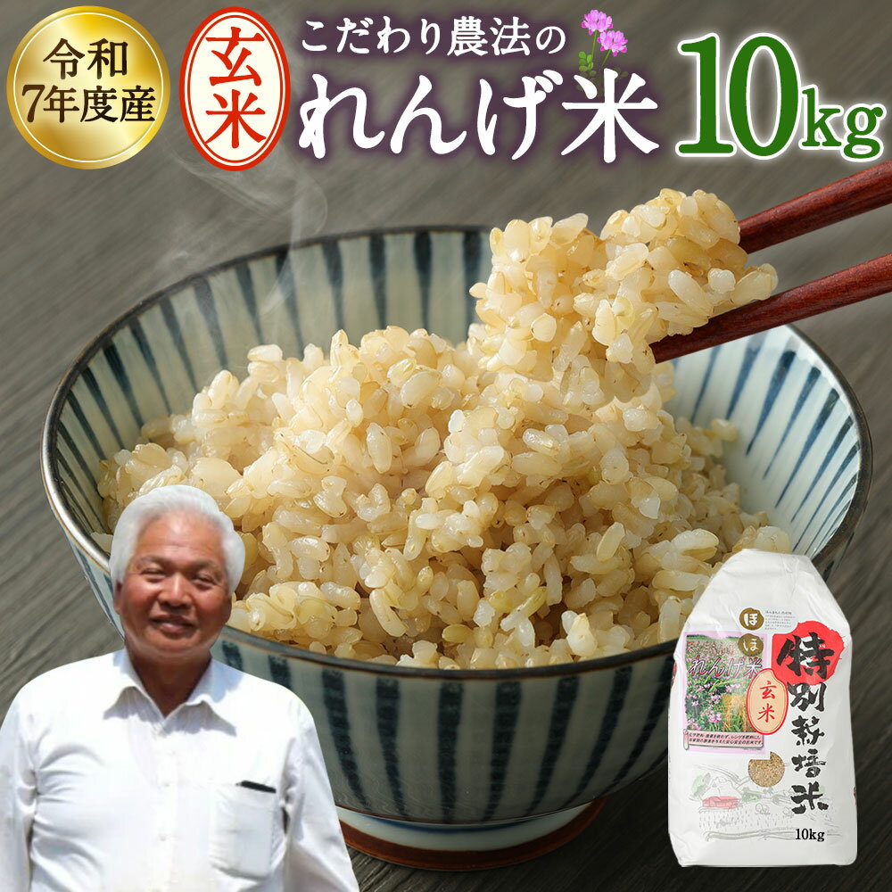 【ふるさと納税】【先行予約】化学合成農薬や化学肥料は栽培期間中不使用！ こだわり農法の「れんげ米」 5kg × 2袋 合計10kg 玄米 お米 れんげ米 れんげ農法 ほんまもん農産物 お取り寄せ 大分県 臼杵市産 国産 送料無料